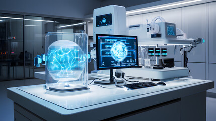 Contemporary laboratory with brain-computer interface tools