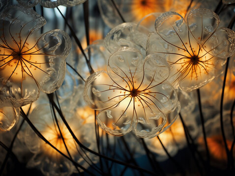 Fototapeta Intricate kaleidoscope patterns, butterfly motifs interwoven, luminescent colors