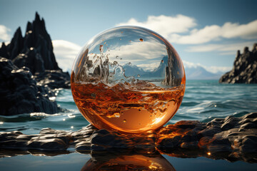 A simulated world with distorted physics, inspiring thoughts on the nature of physical laws. Generative Ai.