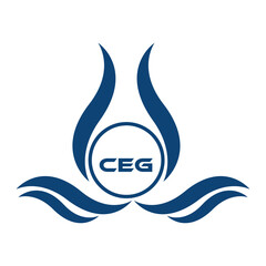 CEG letter water drop icon design with white background in illustrator, CEG Monogram logo design for entrepreneur and business.
 - obrazy, fototapety, plakaty