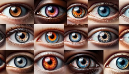 Fototapeta premium Eyes of Emotion: Diverse People, Wonderful Eyes of the World 