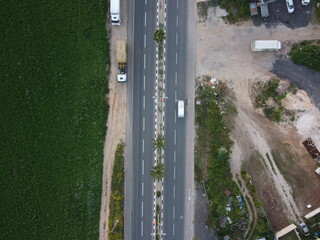 arial image of the road