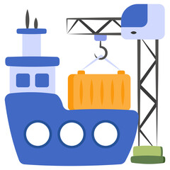 Premium download icon of cargo boat loading