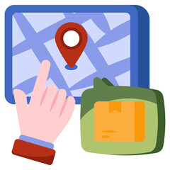 Modern design icon of mobile parcel tracking 