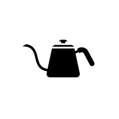 Gooseneck kettle pictorgam. Vector black glyph icon isolated on white background.
