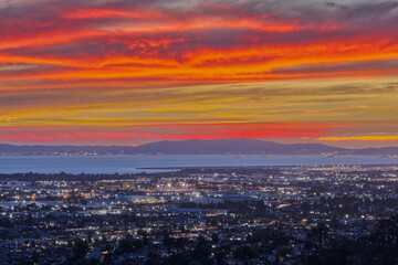 Fototapeta na wymiar San Francisco Bay Area Landscape at Sunset