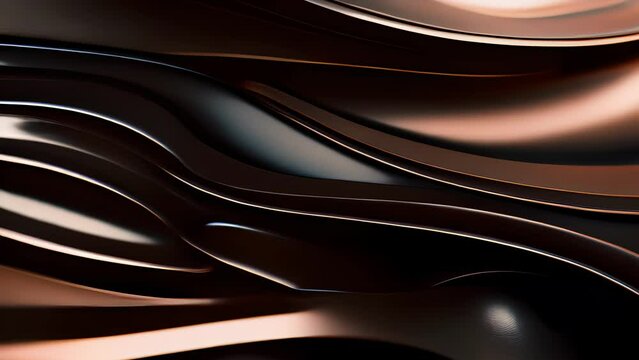 Closeup of Polished Bronze An intricate pattern of fine lines and curves carved into a glossy, coppery metal.