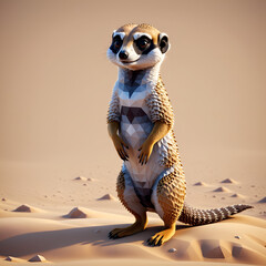 Obraz premium Voxel Meerkat