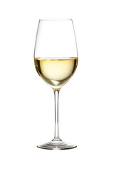 A glass of white wine on a transparent background. Png file