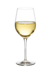 Schilderijen op glas A glass of white wine on a transparent background. Png file © Kordiush