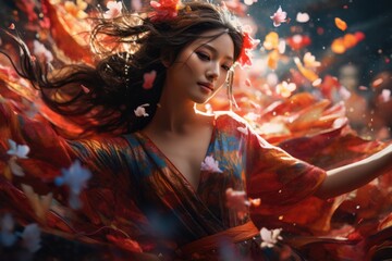 Fototapeta premium Dongzhi Festival traditional Chinese holiday celebrated during the Dongzhi solar period, dracon, carnaval, flowers, Xiheyuan, banner poster copy space greeting card background jiaozi dumplings.