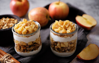 Apple greek yogurt granola parfait