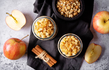 Apple greek yogurt granola parfait