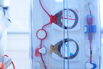 medical equipment for blood transfusion, donation concept, selective focus