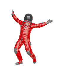 master astronaut is happy and dancing