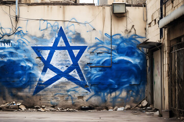 Graffiti on the wall depicting the Star of David