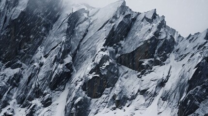 a mountain with snow - obrazy, fototapety, plakaty