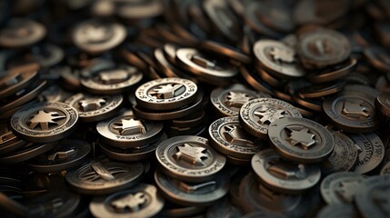 Obraz premium a pile of coins
