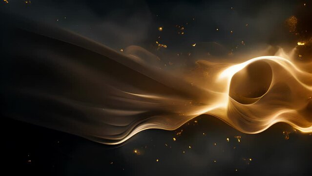 A mesmerizing storm of shimmering golden threads weaves through the skies, transforming the air into a captivating tapestry of luminescence. These ethereal tendrils gracefully swirl and