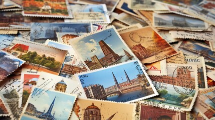 Fototapeta premium journey poster letter vintage