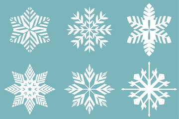 Fototapeta na wymiar Vector set of different snowflakes isolated on a background