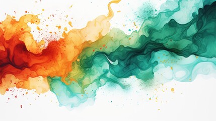 watercolor abstract image of watercolor liquid splashed on white surface. Fantasy concept , Illustration painting.