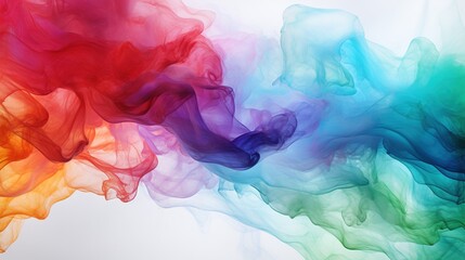 rainbow colored smoke on a white background. Fantasy concept , Illustration painting.