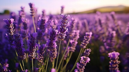 Obraz premium a field of purple flowers