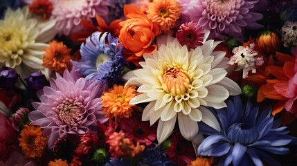 a group of colorful flowers
