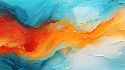 blue and orange modern abstract painting. Fantasy concept , Illustration painting.