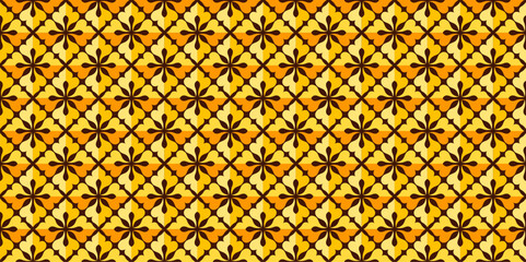 Gold floral tile seamless pattern for home decoration, wallpaper, wrapping paper and fabric