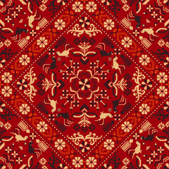 Obraz premium Traditional Polish embroidery vector pattern