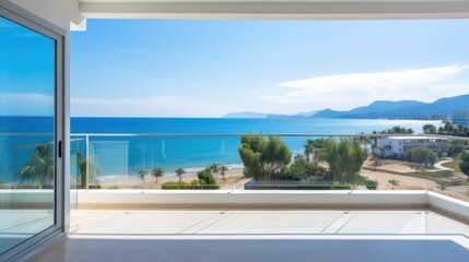 View from luxury apartment to open sea