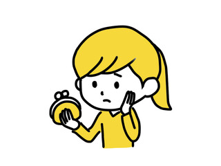 財布　女性　困る　イラスト