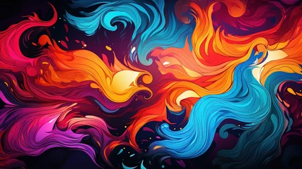 Plexiglas schilderij Abstracte kunst abstract colorful art piece with a swirling fiery pattern. Fantasy concept , Illustration painting.  © X-Poser