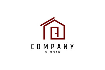 Home logo with simple line design style