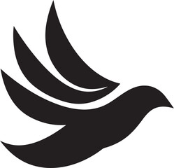 Calligraphic Black Dove Vector Logo A Beautiful and Elegant Design Black Dove Vector Logo with Text A Customizable and Versatile Option