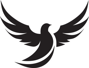 Black Dove Vector Logo with Text A Customizable and Versatile Option Black Dove Vector Logo with Swoosh A Dynamic and Energetic Design
