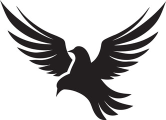 Calligraphic Black Dove Vector Logo A Beautiful and Elegant Design Black Dove Vector Logo with Text A Customizable and Versatile Option