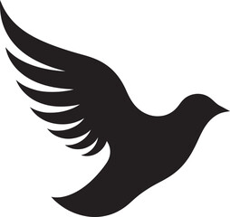 Black Dove Vector Logo with Calligraphic Background A Beautiful and Elegant Design Black Dove Vector Logo with Text and Swoosh A Dynamic and Energetic Design