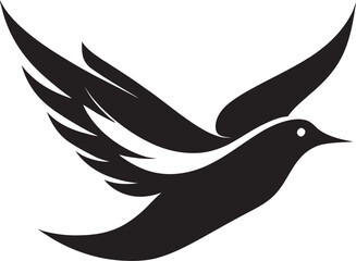 Black Dove Vector Logo with Swoosh and Stars A Symbol of Ambition and Achievement Black Dove Vector Logo with Swoosh and Swirls A Creative and Elegant Design