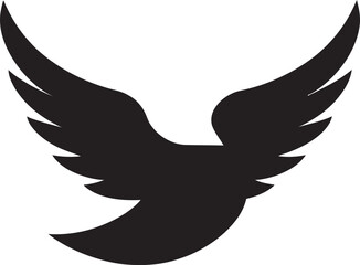 Black Dove Vector Logo with Wings Spread and Cross A Symbol of Faith and Hope Black Dove Vector Logo with Wings Spread and Stars A Symbol of Ambition and Achievement