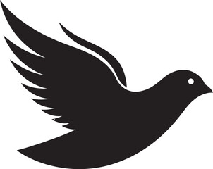 Elegant Black Dove Vector Logo A Touch of Sophistication Modern Black Dove Vector Logo A Stylish Choice