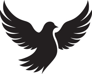 Abstract Black Dove Vector Logo A Unique and Creative Design Geometric Black Dove Vector Logo A Sharp and Modern Design