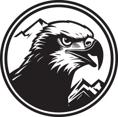Black Vector Predator Hawk Logo Design for Company Black Vector Predator Hawk Logo Design for Product