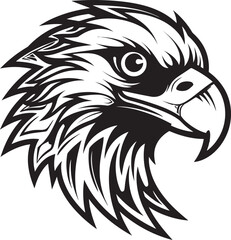 Black Vector Predator Hawk Logo Design for Website Black Vector Predator Hawk Logo Design for App
