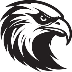 Black Vector Predator Hawk Logo A Symbol of Fear and Awe Predator Hawk A Black Vector Logo for the Respected