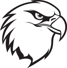 Black Hawk Predator Logo A Vector Logo for the Monstrous Predator Hawk A Black Vector Logo for the Demonic