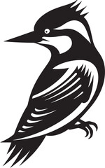 Woodpecker Bird Logo Design Black Vintage Black Woodpecker Bird Logo Design Retro
