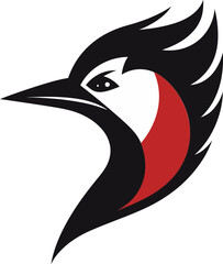 Black Woodpecker Bird Logo Design Watercolor Woodpecker Bird Logo Design Black Watercolor